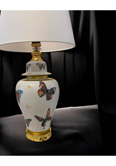 Abj 200 140 Klasık Abajur Kelebek Renkli