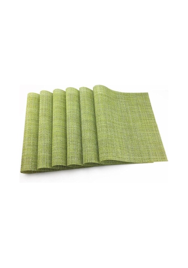 6 Adet Akşam Yemeği Placemat Pvc Yemek Masası Mat Disk Pedleri Yeşil Dekorasyon Tablemat Sofra Pvc Placemat Mutfak Yemek Kasesi Mat Yeşil