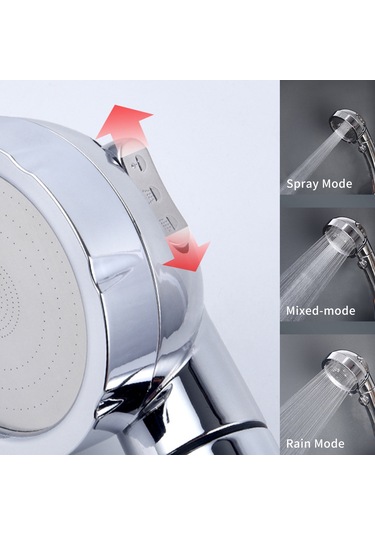Xindoker Chrome Kapaklı El Tipi Duş Başlığı - Tek Tuşla Suyı Durdur, 3 Fonsiyonlu Yağmur, Sprey, Karışık , Ayrıntı Temizliği İçin Ayırılabilir, Evrensel 4 Parça Bağlantı Diğer