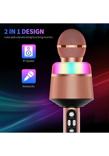 Didadodo Kablosuz Led Mikrofon - Bluetooth Hoparlör, Tf Kart Desteği