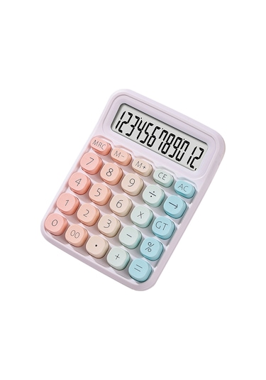 Aubyhe Ofis Ve Öğrenci Hesap Makinesi, Mekanik Klavye, 12 Basamaklı Ekran, Büyük Dairesel Tuşlar, Degrade Renk Seçenekleri 1xaaa Pil Gerekiyor, Pil Dahil Değil Diğer