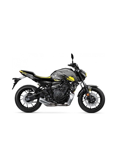 Mt-07 2020-2023 Gri Sarı Ay Japan Full Body Kit Sticker Set Çok Renkli