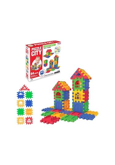 Puzzle City 3d Yapı Ve Tasarım Blokları 64  Parça
