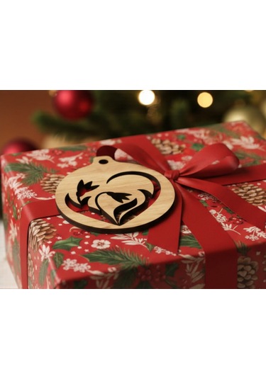 10 Parça Ahşap Yılbaşı Ağacı Süs Seti Ortalama 6-8 Cm Noel Ağacı Süsü