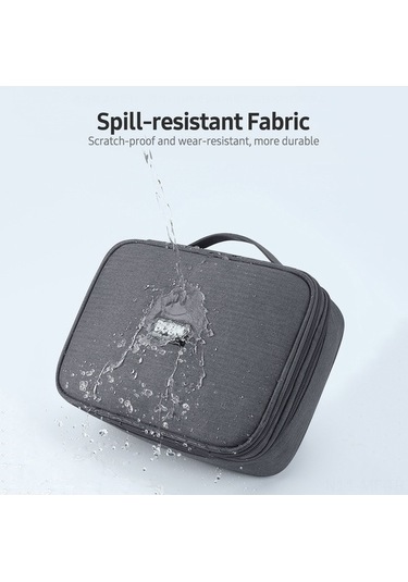 Didadodo Bubm Multifunction Çok Amaçlı Büyük Kapasiteli Çift Katmanlı Dijital Aksesuar Çantası - Kablolar Ve Power Bank İçin Gri Gri