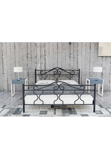 Metalia Gm 301 Gold Çift Kişilik Metal Karyola Siyah 160X200