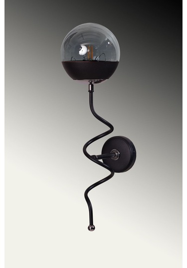 Luzarana Stella Krom-siyah Metal Gövde Füme Camlı Tasarım Lüx Aplik Siyah