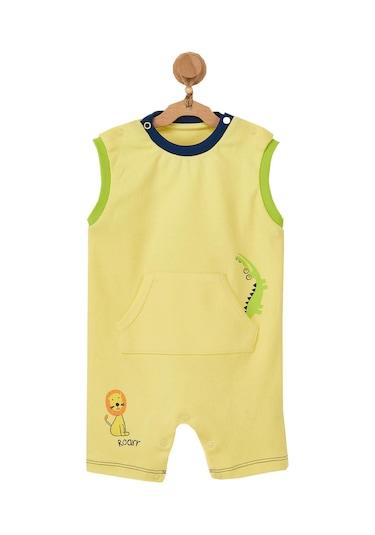 Andywawa Erkek Bebek Hayvan Motifli Sarı Tulum Ac22527 001