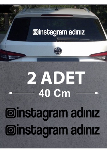 Kişiye Özel İnstagram Adresi Sticker - İnstagram Sosyal Medya Sticker - Araba Oto Motosiklet Karavan Sticker 00062 40 Cm