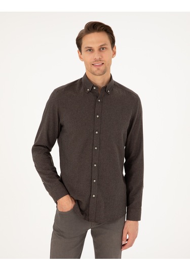 Pierre Cardin Erkek Kahverengi Gömlek Desenli 50298570-vr029 Kahverengi