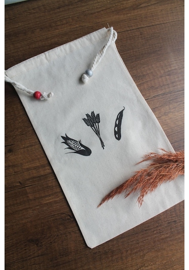 20x30cm - 2 Adet Keten Bakliyat Çok Amaçlı Kese - Saklama Torbası