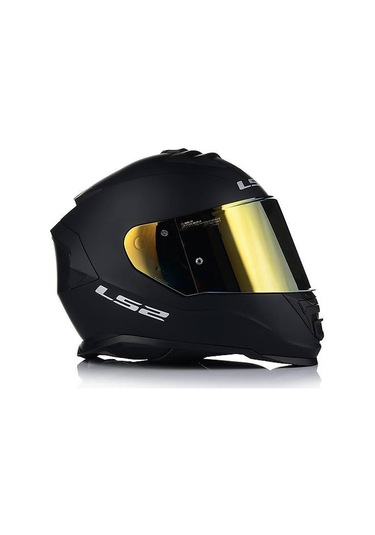 Ls2 Storm 2 Mat Siyah Kapalı Motosiklet Kaskı Gold Camlı Mat Siyah