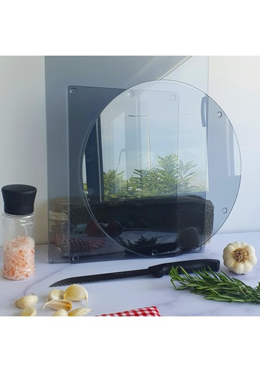 Decorita Cam Kesme Tablası | 3'lü Takım | Füme Cam