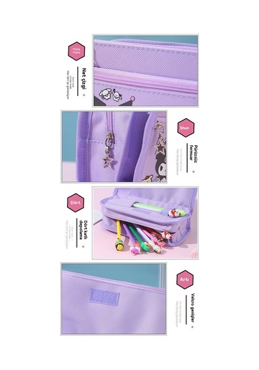 Aurora Pembe Ve Mor Büyük Yıldız Çok Fonksiyonlu Kalemçantası Pembe - Mor