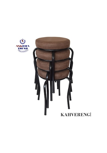 Siyah Ayaklı 4 Adet Mutfak Balkon Taburesi