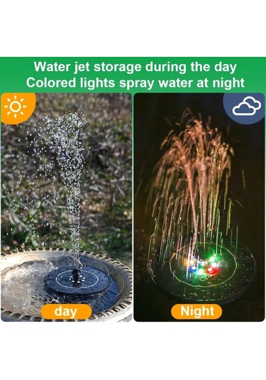 Honeybeeshop 1 Adet Yuvarlak Renkli Isik 35w Yuzen Fiskiye 1200mah Li Pil Ipx8 Solar 6 Nozul Renkli Isiklar 35w Fiskiye 1 Adet 6 Meme