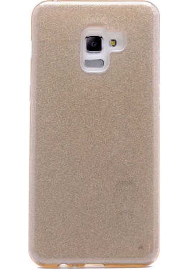 Samsung Uyumlu Galaxy A8 Plus 2018 Kılıf Zore Shining Silikon Gold