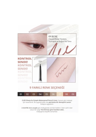 Clio Sharp So Simple Waterproof Pencil Liner 009 Rose