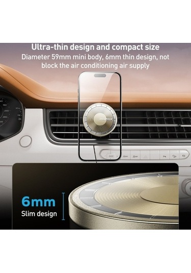 Wondernest Momax Move Evrensel Şeffaf Manyetik Araç Tutucu Hava Çıkışlı Altın Altın