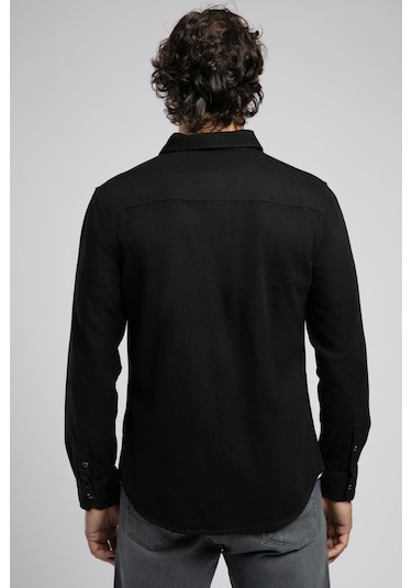 Lee Cooper Worner 1 Erkek %100 Pamuk Jean Gömlek-19642 Siyah