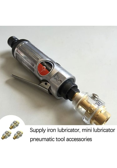 Mufunye 3 Parça Mini Yağlayıcı, Pnömatik Aksesuarlar, Pnömatik Yağlayıcı, Hat Yağlayıcı, Pnömatik Makine Yağlayıcı, 1/4 İnç Pnömatik Alet İçin Hat İçi Yağlayıcı İçin Mini