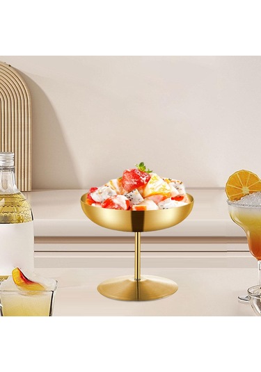 Suntek Paslanmaz Çelik Dondurma Kupası Düğün İçin Zarif 250ml Altın