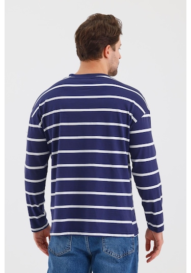 Alexander Gardi Alexandergardı Çizgili Regular Fit Sweatshırt E24-00158 001