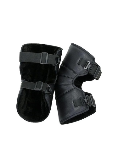 Jms Soğuk Geçirmez Ayarlanabilir Pu Deri Sıcak Koruyucu Motosiklet Kneepad Diz Pedleri Siyah