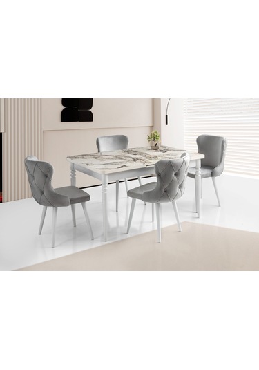 1010 Mdf Mutfak Masa Takımı Beyaz