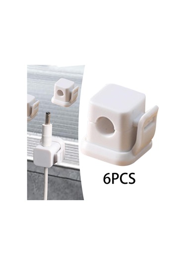 Homyl 6 Adet Manyetik Kablo Klipsi Kordon Organizatör Beyaz