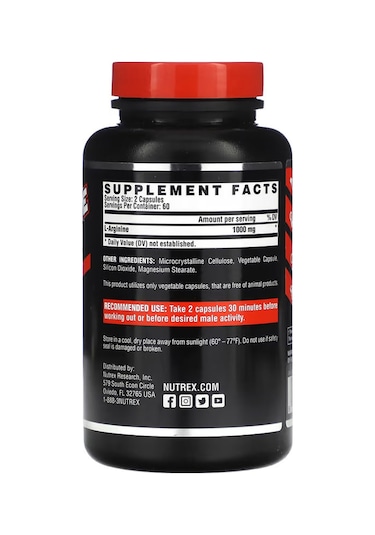 Nutrex Research Black Series L Arginine Arjinin 1000 120 Capsul