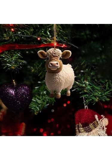 Lijinxu İnek Yılbaşı Ağacı Süslemeleri Ev Fotoğraf Sahne Oturma Odası İnek Araba Kolye Tarzı J