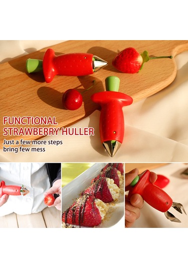 Leezsing Kırmızı Çilek Domates Sap Ayırıcı - Yumuşak Meyve Sebze Sapı Kaldırıcı Aleti Diğer