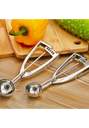 Honmex Paslanmaz Çelik Pistonlu Kürdan - Dondurma, Karpuz, Hamur Topları İçin Kolay Kullanım - 55mm Diğer