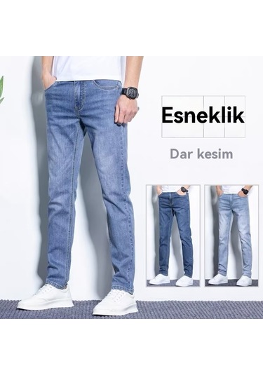 Erkek Streç Kot Pantolon Koyu Mavi