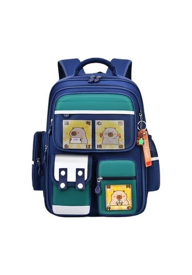 Sevimli Kapibara Desenli Kız Çocukları İçin Okul Sırt Çantası, Büyük Kapasiteli Ve Kir Tutmayan Ilkokul Öğrenci Çantası, Ergonomik Ve Dayanıklı Okul Çantası Yeşil