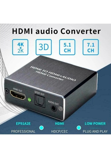 Hfambition 4k Hdmı Ses Ayırıcı - Toslınk Spdıf Ve 3.5mm Çıkışlı, 2ch/5.1ch Dts/dolby Desteği, Hdmı Adaptörü Diğer