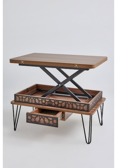 Melek 1 Model Çekemceli Akıllı Sehpa Metal Ayaklı Lüx Model Sehpa