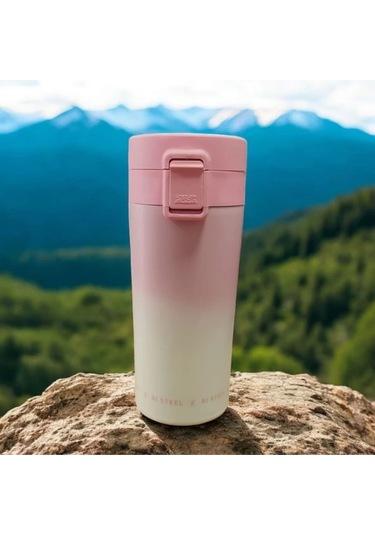 380 Ml Çift Katlı Mug Termos Filtreli Kapak - Çok Renkli Çok Renkli