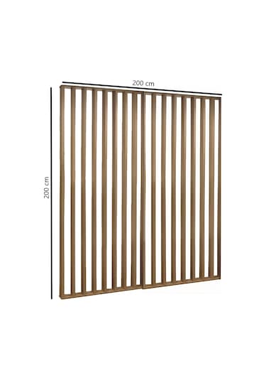 Ahşap Çıtalı Paravan Oda Ayırıcı Seperatör Duvar 2x2 Mt