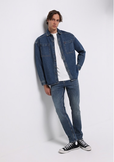 Colins Oversize Fit Erkek Mavi Shacket Cl1077540 Q1.v1 Dn44675 Denim Colins Oversize Fit Erkek Mavi Shacket Cl1077540 Q1.v1 Dn44675 Denim