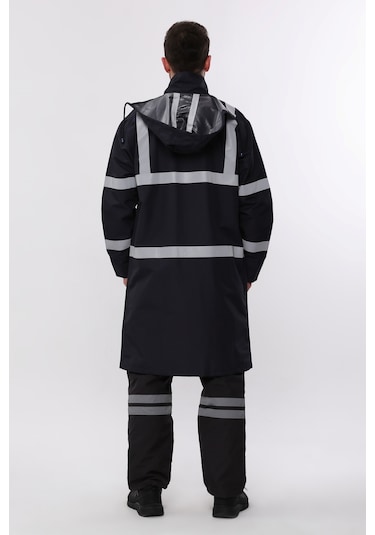 Uniprom Yağmurluk Reflektörlü Yüksek Görünürlü Lacivert