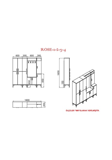 Kalenderdekor1 Kalender Dekor Rose-1-2-3-4 Rs06 Portmanto Vestiyer Ayakkabılık