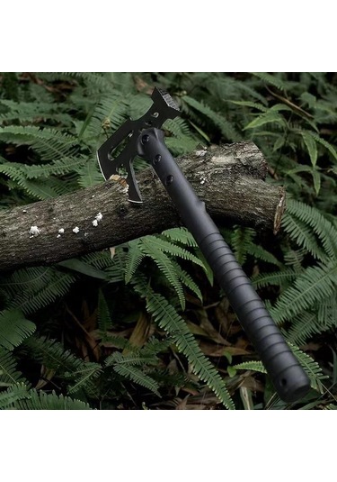 Valkyrie Çekiçli Outdoor Kamp Baltası Kılıflı Balta Siyah