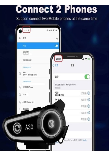 Deanb A030 Ip7 Su Geçirmez Rgb Wireless İnterkom Motor Motosiklet Stereo