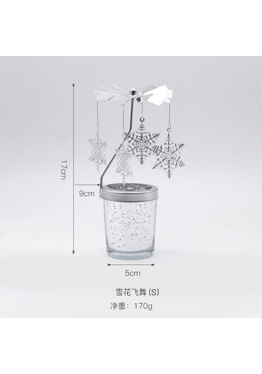 Yifomall Gümüş S Modeli Buz Kardeşler Desenli Demir Ve Cam Dönen Mumluk - Ev Dekoru, Akşam Yemeği Atmosphere Oluşturucu Alet