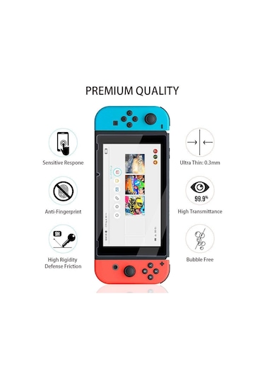 Nintendo Switch Temperli Cam Ekran Koruyucu 2 Adet