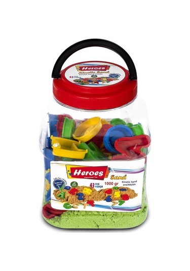 Heroes,pet Kutulu Harf Ve Rakamlar+kinetik Kum 1000gr. Kum-024 Yeşil