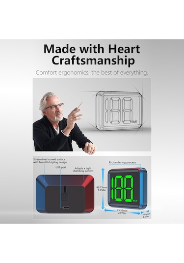 Teltree X1 Araç Gps Gösterici - Mph Birimi Yeşil Ekran, Hızlı Kurulum, Büyük Ekran, Kesin Hız Göstergesi