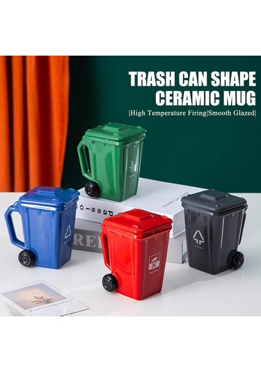 Xj-seramik Çöp Kovası Temalı Kahve Kupası, Çöp Kovası Kahve Kupası, Yenilikçi Kahve Kupası, Çöp Kovası Şeklinde Seramik Kupa, 401-500 Ml